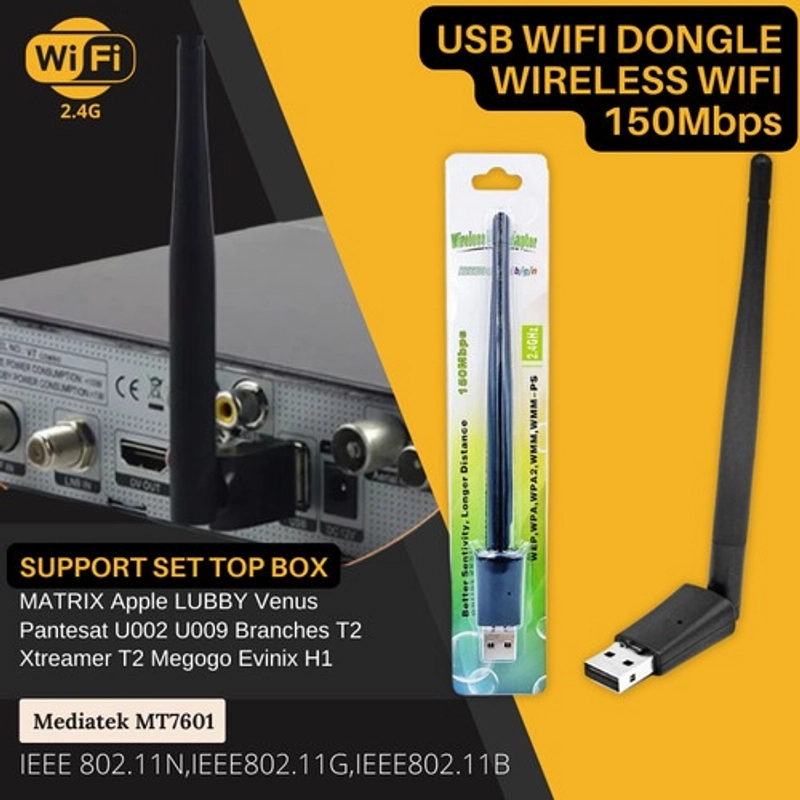 Product image TWINS STATIONERY - Usb Wifi Set Top Box MT7601 Dongle STB Adapter Antena Wifi PC Laptop MT7601 Wifi Dongle