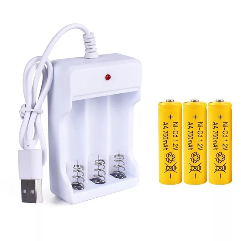 Product image KAHASIL - Desktop Charger Baterai Isi Ulang 3 Slot A2 A3 Rechargeable Kabel USB Casan Adaptor KMJ153 RANDOM