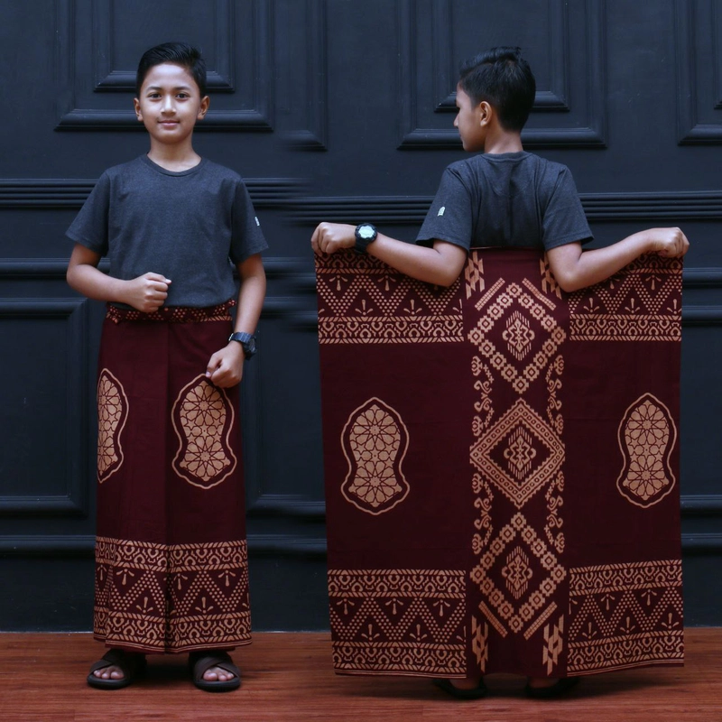 Product image Kois Batik - SARUNG ANAK REMAJA SD SMP MOTIF TROMPAH SARUNG ANAK REMAJA Merah maron