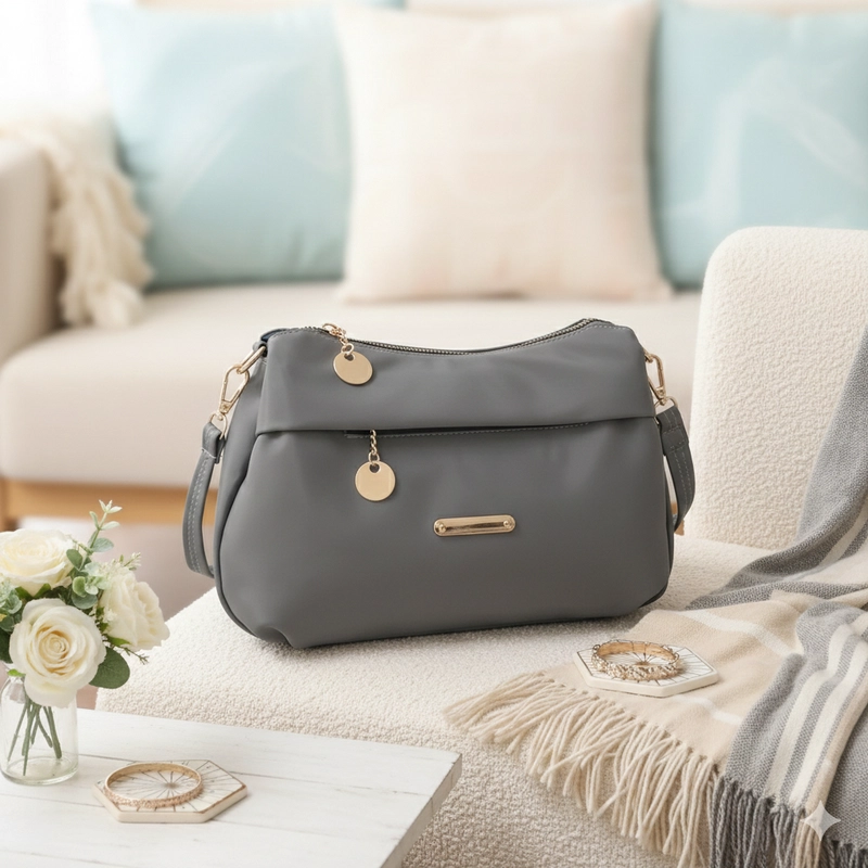 Product image CBL - DAVINA Slingbag - Tas Selempang Wanita Slingbag DAVINA Bahan Nilon Cocoly Waterproof Antiair Tas Wan Medium Abu