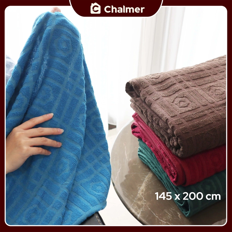 Product image Chalmer - Selimut Katun Merek Chalmer Ukuran 145x200 Terry Cloth Towel Blanket 145x200 cm Blue