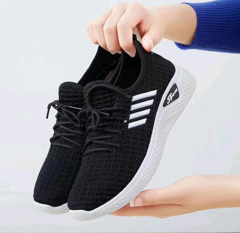 Product image LUXIA - Sepatu Kets Sneakers Wanita Import New Trendy 2022 Motif Garis LB-0003 37 HITAM