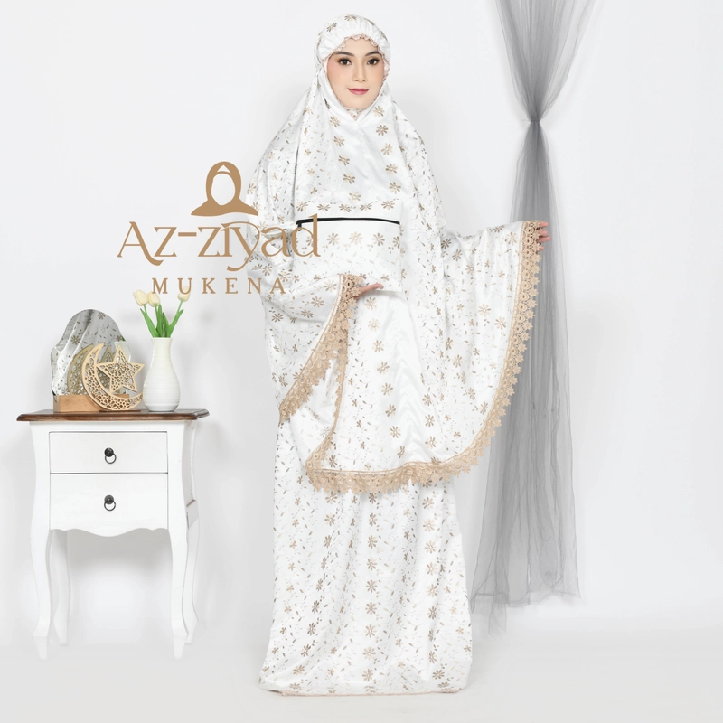 Product image Azziyad Mukena - Mukena Dewasa Premium Sutra Milo Full Bordir Mewah all size Milo