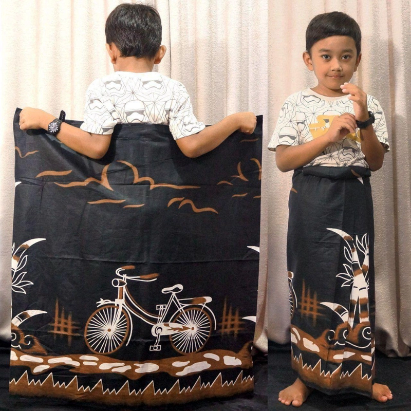 Product image Kois Batik - Sarung anak paud tk usia 3 sampai 7 tahun motif ontel 170x80 Hitam coklat