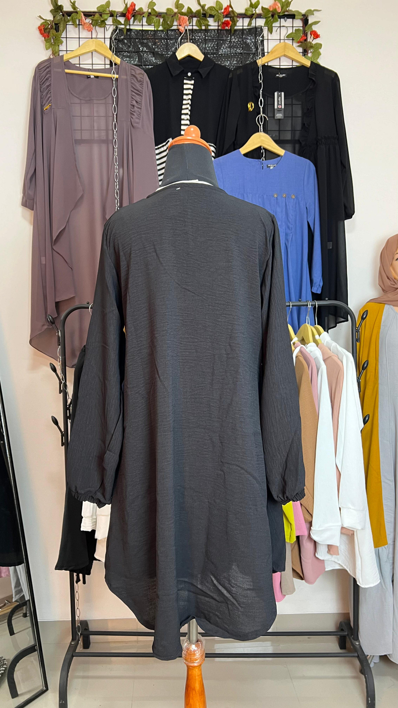 Product image Sseolshop - Lucinda tunik wanita panjang viral L Black