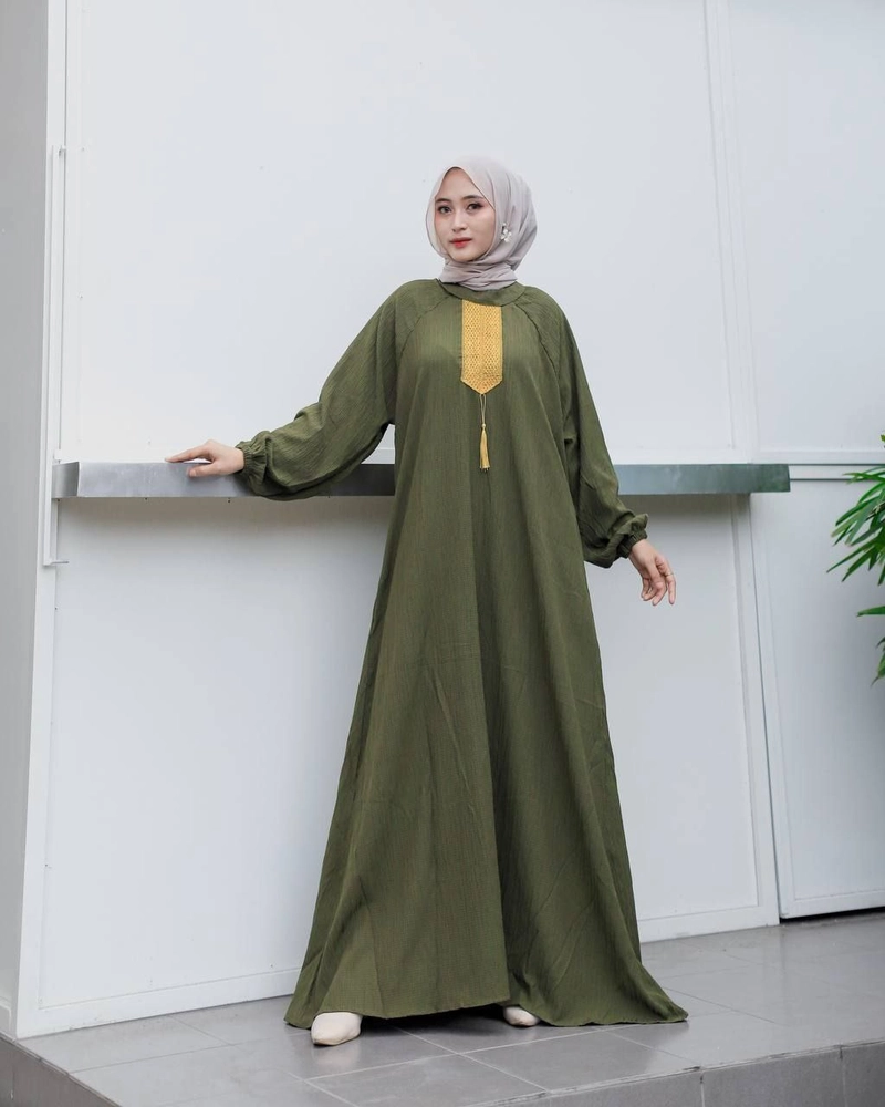 Product image Khisna collection - New gamis arab renda heima cocok buat acara agamis bisa seragam donk Allsize Army