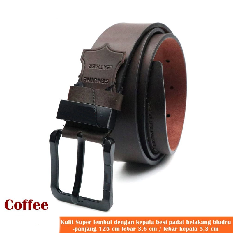 Product image Lanc Fashion - Ikat pinggang Pria Belt Suede Kulit Stain Black Soft Doof WARNA COFFEE