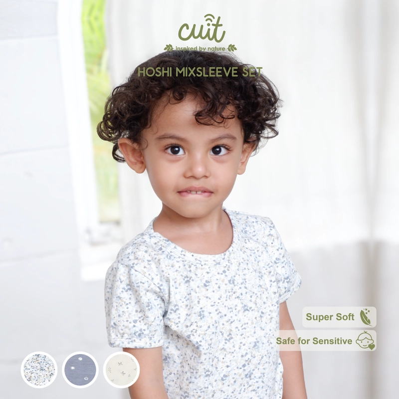 Product image Kintakun Baby - KINTAKUN BABY X CUIT Hoshi Setelan Anak 1 - 6 Tahun Tangan Pendek Celana Panjang Mot L (1-2 Tahun) Blue Confetti