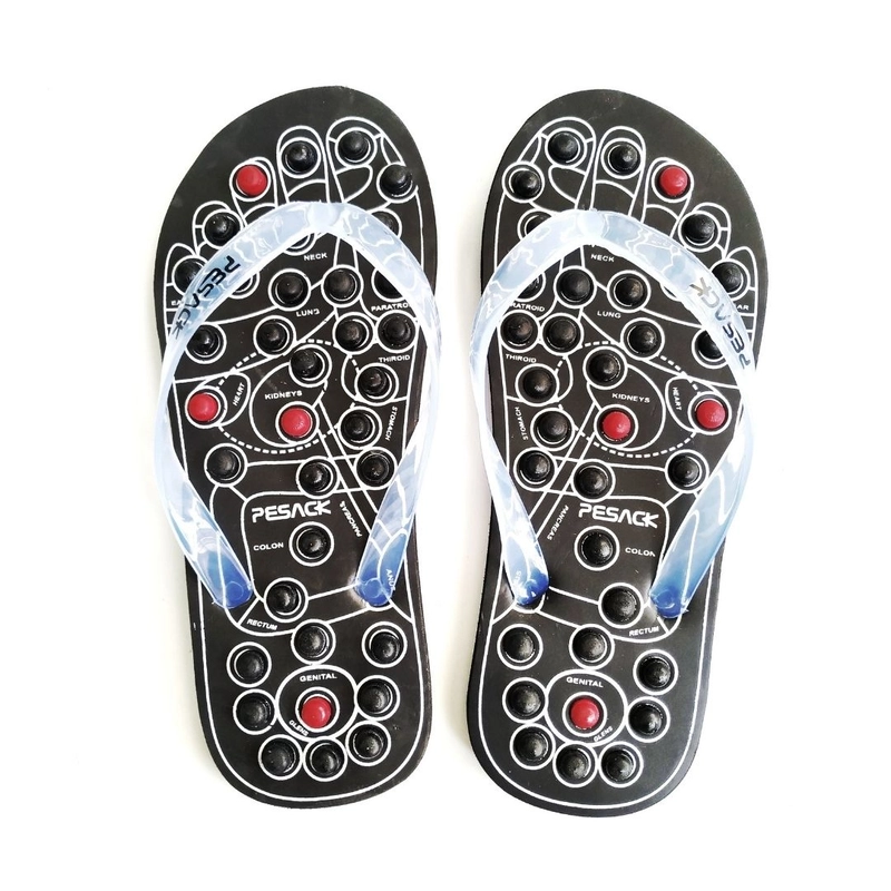 Product image Raqilla - Sandal Jepit Rematik Hitam Sendal Refleksi Jepit Karet Selipar Raqilla 36 Hitam