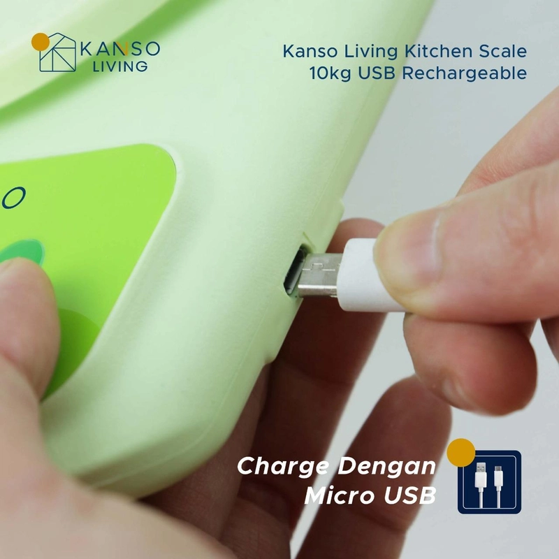 Product image Kanso Living - Kanso Living 10kg Timbangan Dapur Digital Rechargeable KL-KS674 500 Putih