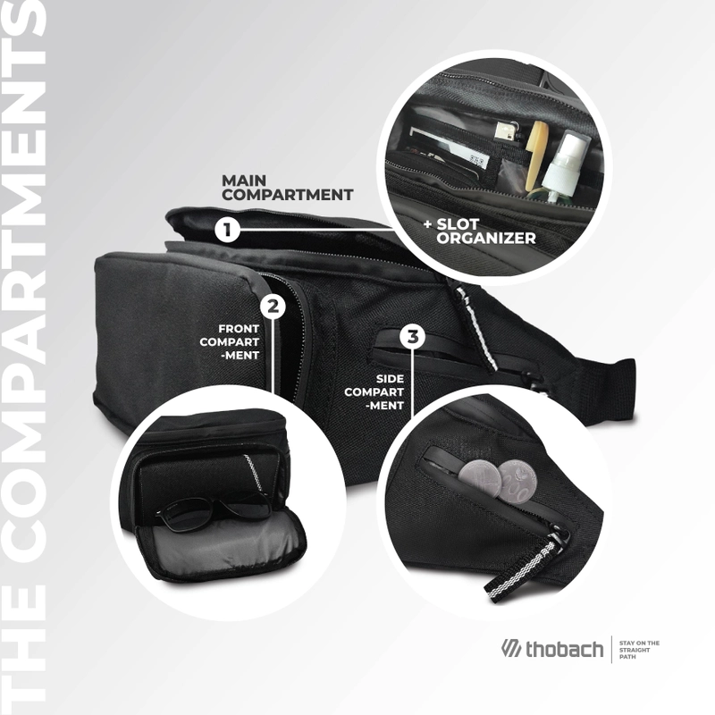 Product image Thobach official - THOBACH Anti Air Waterproof Waistbag MILAN ALL SIZE BLACK