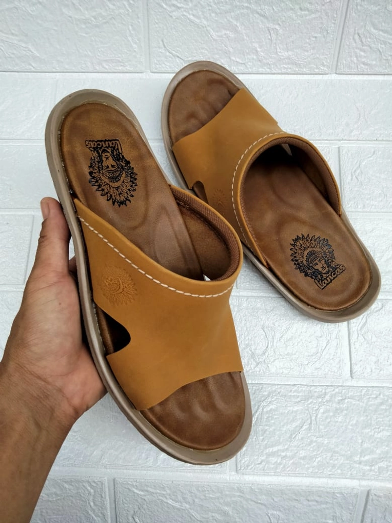 Product image RENINE - Lancas ALZ 6002 Tan Sandal Kulit Pria Indian Terbaru 39 Tan