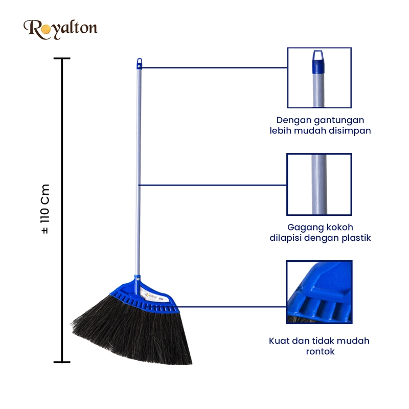 Product image Asta Sapu Lantai Ijuk Anti Rontok Royalton Kipas Besar Panjang 110 cm Jenis. Sapu Ijuk