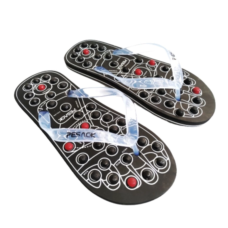 Product image Raqilla - Sandal Jepit Rematik Hitam Sendal Refleksi Jepit Karet Selipar Raqilla 36 Hitam