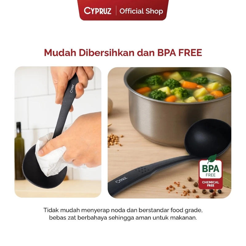 Product image Cypruz Official - Cypruz Utensil All Black Series Turner LUBANG AM-0378 S HITAM