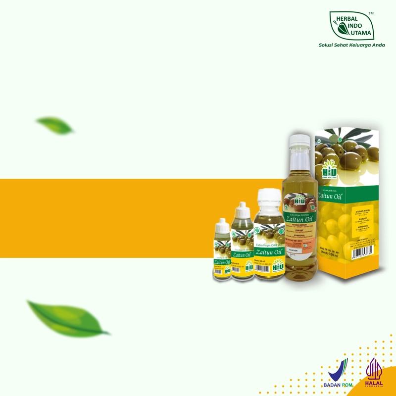 Product image Herbal Indo Utama - ZAITUN OIL Minyak Zaitun Olive Oil Minyak Sehat Berbagai Manfaat Isi 60 ML ZAITUN OIL