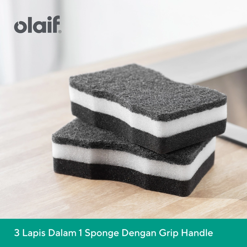 Product image Olaif Durable Cleaning Sponge - Spons Cuci Piring - 3pcs isi 3 Pcs