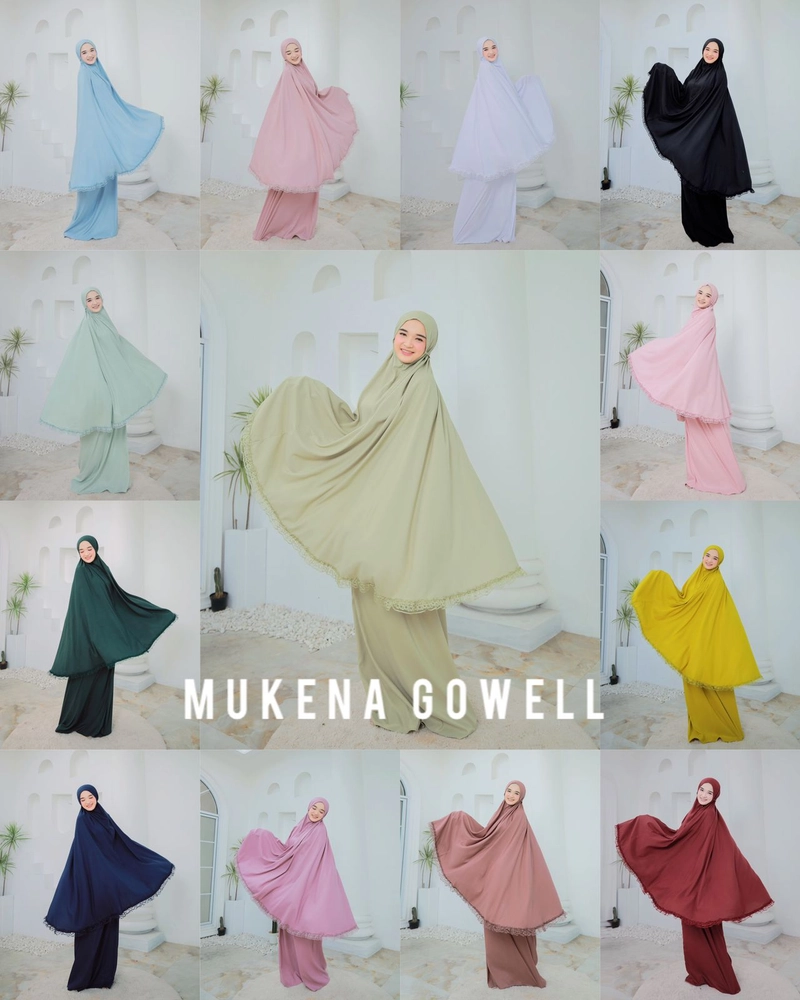 Product image AL Irsyad Store - MUKENA DALANOVA GOWEL free hijab segi 4 JUMBO COLD BLUE