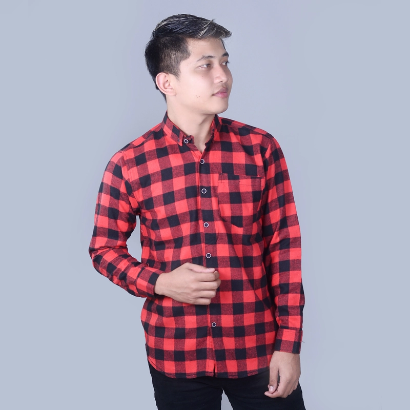 Product image MALLVOSE - Kemeja Flanel Pria Lengan Panjang Flanel KF04 Motif Kotak Terbaru M KF04