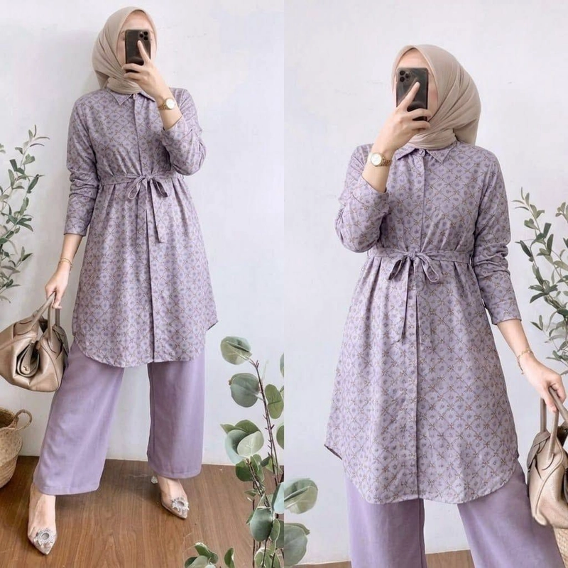 Product image Khisna collection - Oneset tunik Dania no hijab Allsize Lilac