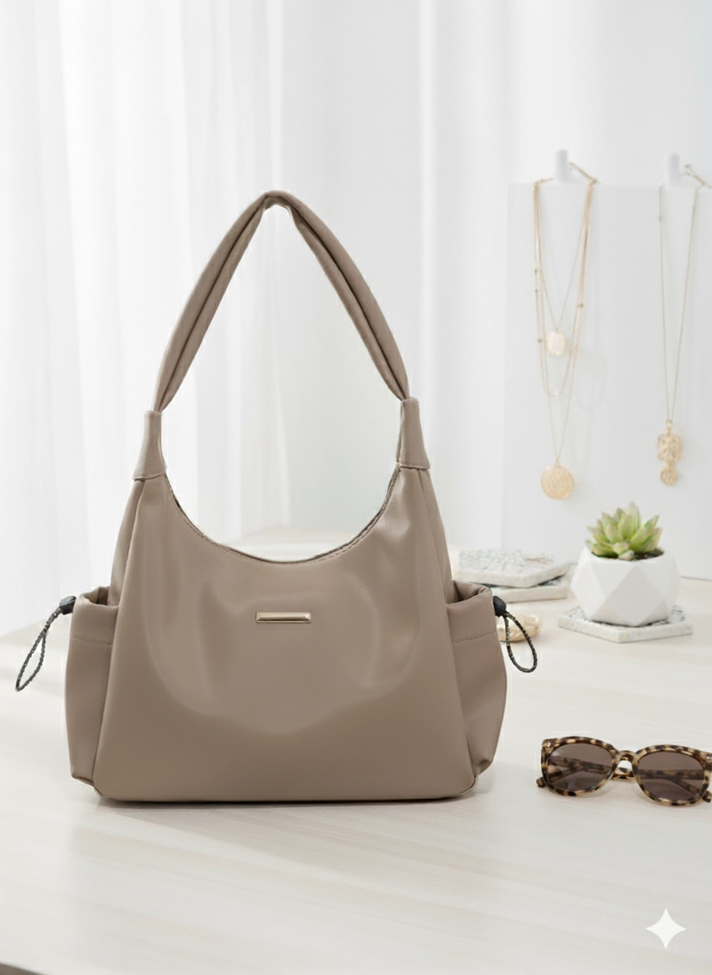 Product image TIARA Shoulderbag - Tas Bahu Totte Shoulderbag Wanita Simple Kasual Bahan Nilon Anti air Waterproof Small-Medium Mocca