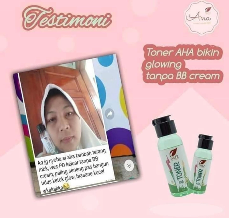 Product image SR12 Toner AHA Toner Eksfoliasi Kulit Kering Dan Memudarkan Flek Hitam 60 ml Toner AHA