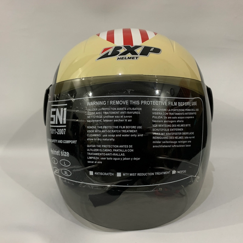 Product image CRX Helmet - Helm Nuvo Bullet Cream Glossy - Helm SNI - Helm Dewasa L Bullet Cream Glossy