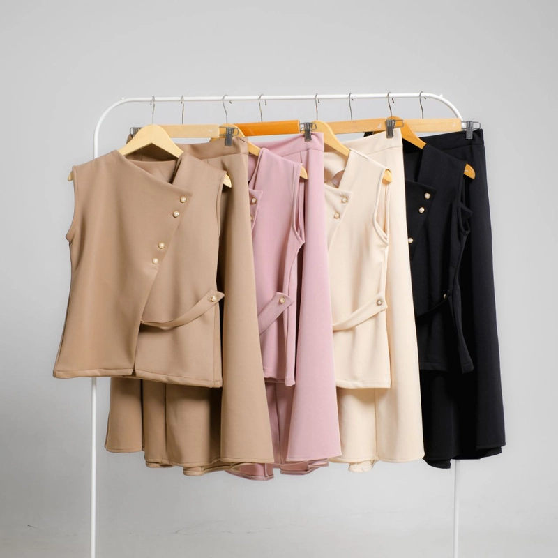 Product image Khisna collection - Set rok kutung viona model terbaru kerenn adem banget Allsize Hitam