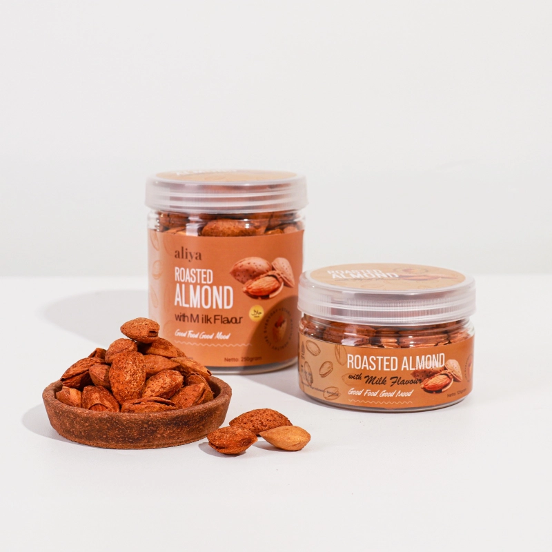 Product image Aliya - Roasted Almond Kacang Almond Cangkang Snack Makanan Ringan 125g Susu