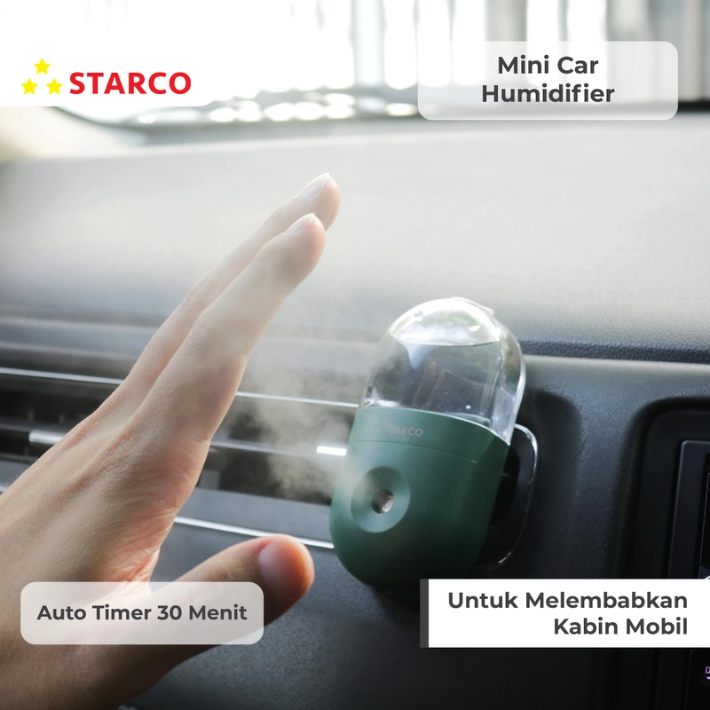 Product image Starco - Starco Mini Car Humidifier Pelembab Mobil Air Humidifier 300g Hijau