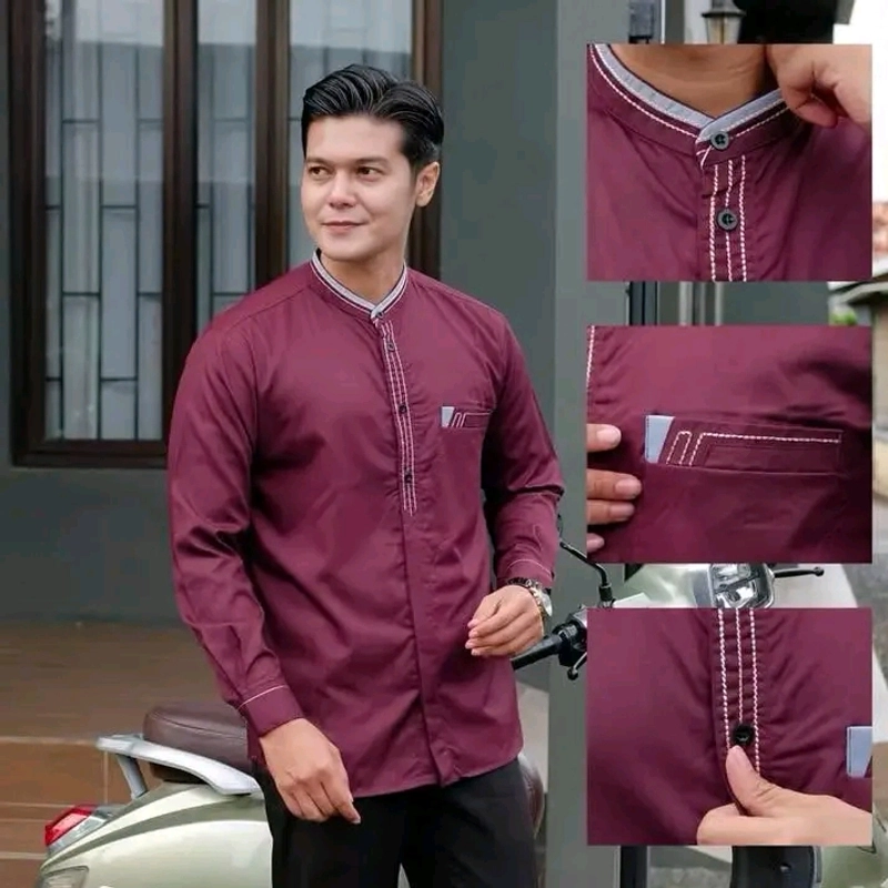 Product image Batik Alfin - Baju koko pria dewasa lengan panjang series terbaru nyaman di pakai bagus banget Xxl Koko dewasa brugunduy
