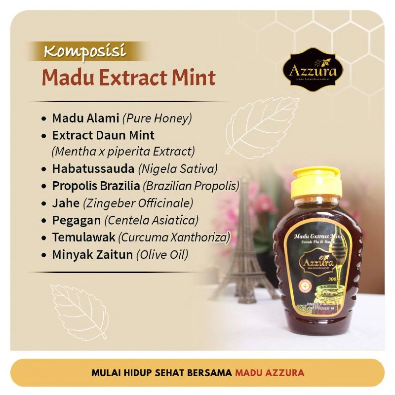 Product image Madu Azzura - Extract Mint 300gr (Buy 1 Get 1) 300gr Madu