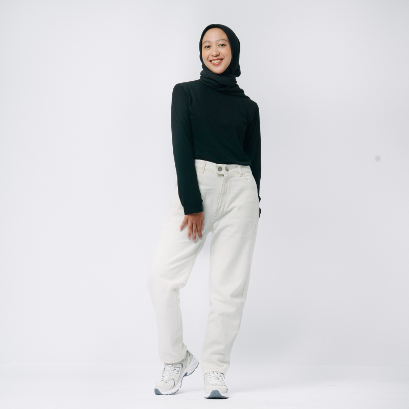 Product image MKY Clothing - BASIC TAPERED BOYFRIEND JEANS PUTIH S (26) Putih
