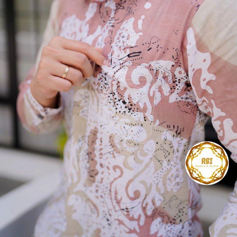 Product image Rambe Batik Indonesia - Set Couple Gamis Broken White Premium Kemeja Lengan Panjang Kantor Kondangan Pesta BROKEN WHITE KEMEJA SAJA M