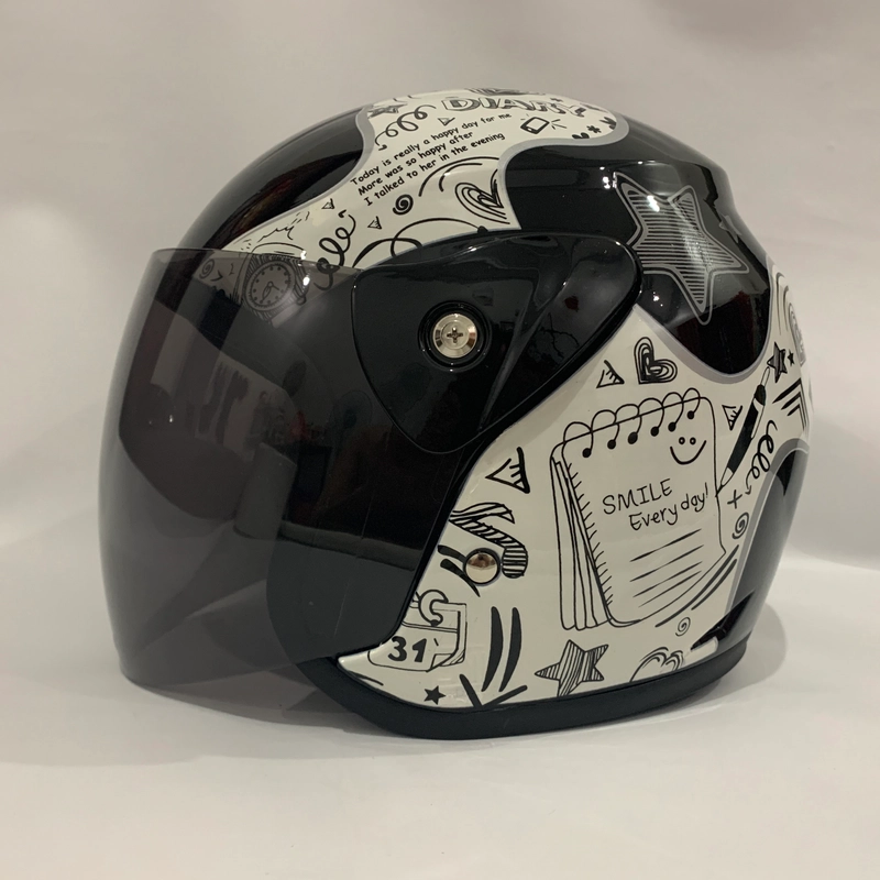 Product image CRX Helmet - Helm Nuvo Diary Hitam Glossy - Helm SNI - Helm Dewasa L Nuvo Diary Hitam Glo