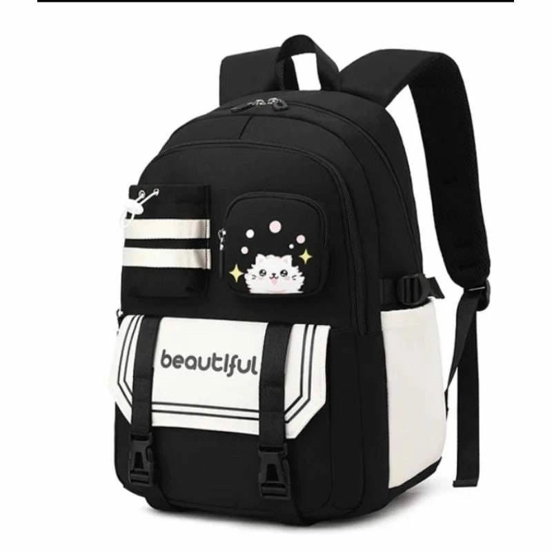 Product image Alcaff - Tas Ransel Anak Sekolah Perepuan Beautiful Free Botol Minum 30x20x40 pink