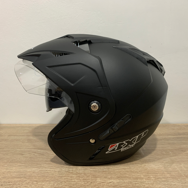 Product image Helm JP7 Hitam Doff - Double Visor (Kaca Clear & Smoke) Helm SNI Helem Dewasa L JP7 Hitam Doff