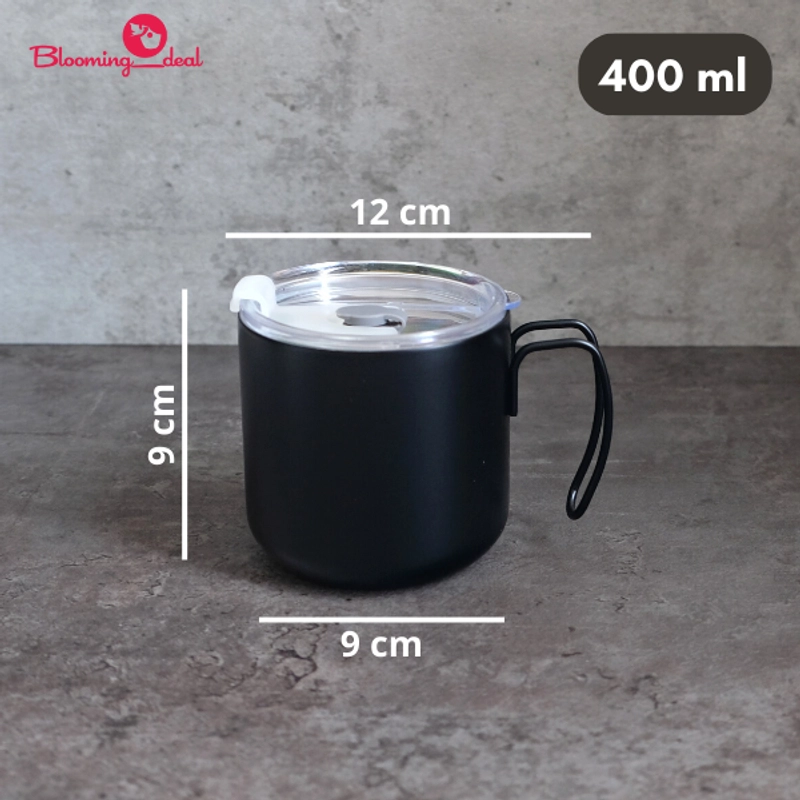 Product image Blooming_Deal - Tumbler Coffee Mug Coffee Tea Cup Stainless Steel 400ml HN103 HITAM