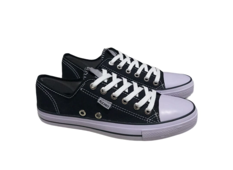Product image ALZ PRO 9113 Black White Sepatu Slip On Basic Pendek Unisex 36 Black White