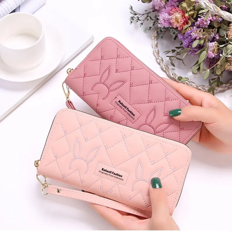 Product image KAHASIL - Dompet Lipat Wanita Panjang Bahan Kulit PU Leather KHDP45 all variant Hijau