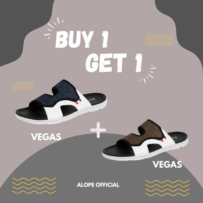 Product image ALOPE OFFICIAL - ALOPE - BUY 1 GET 1 SANDAL SELOP PRIA VEGAS SIZE DEWASA 43 NAVY