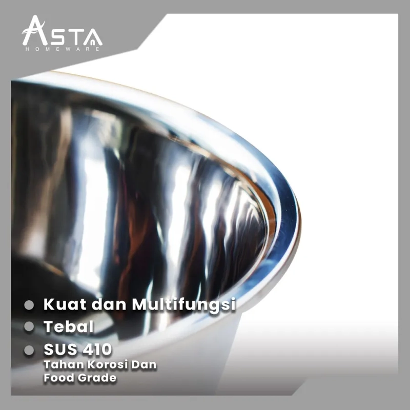 Product image Asta Homeware - Asta Mixing Bowl Baskom Wadah Makanan Stainless Steel 34 Stainless Stell