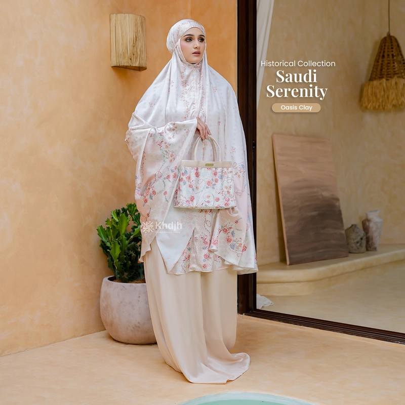 Product image KhadijahLabel - KhadijahLabel Mukena Dewasa Jumbo Premium Signature Silk Historical Saudi Serenity Jumbo Oasis Clay