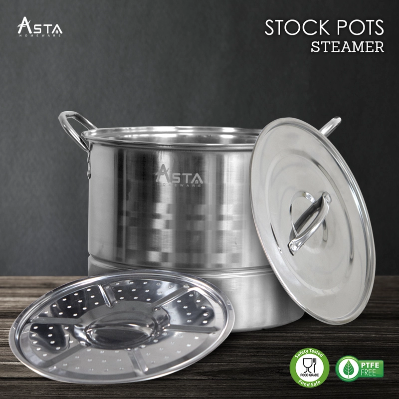 Product image Asta Dandang Kukus Panci Kukusan Stainless Asta Steamer Tebal - Satuan Ukuran 23 cm