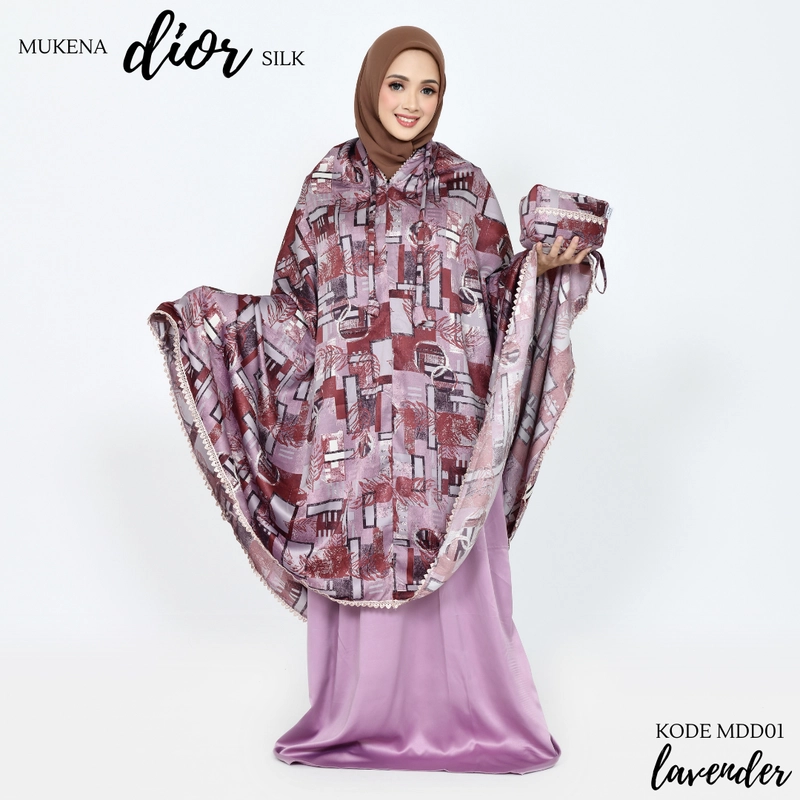 Product image Al Kahf - Mukena Travelin Armani Silk Premium Model 2in1 Kode MDD01 xl Lavender