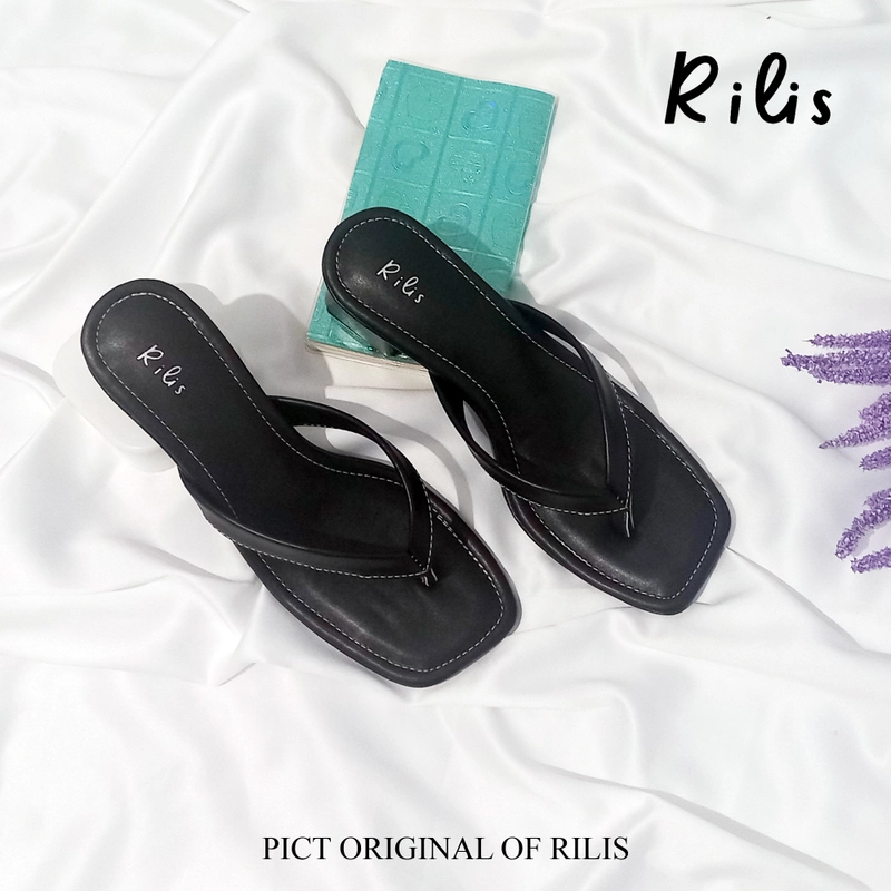 Product image Rilis - Sandal Jepit Wanita Rose hak 5 cm (Rilis 34) 37 Hitam