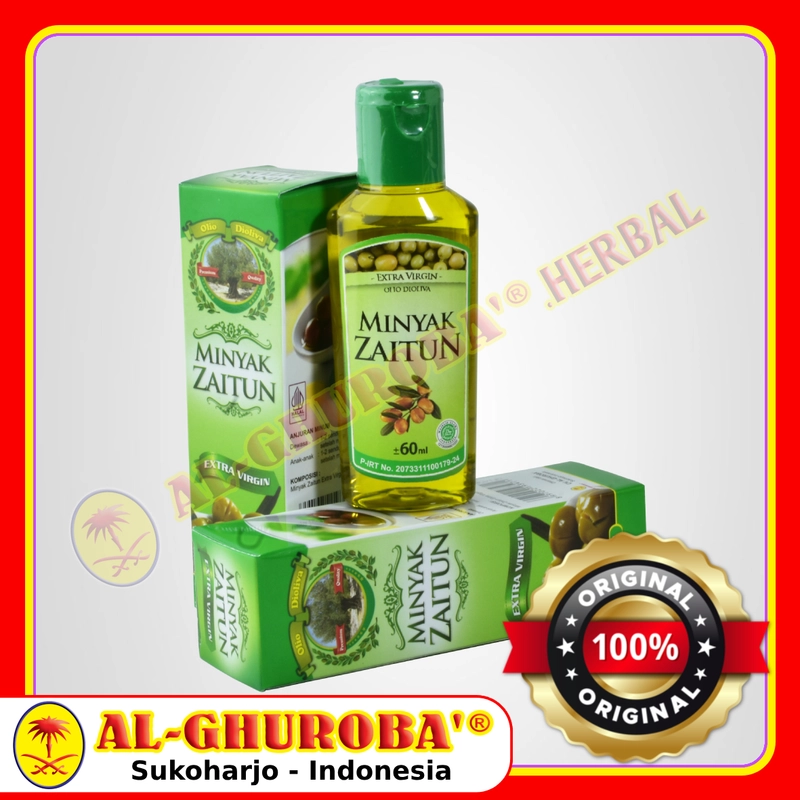 Product image Al-Ghuroba Herbal - Minyak Zaitun Extra Virgin 60ml Al-Ghuroba Original BPOM HALAL 60ml Original
