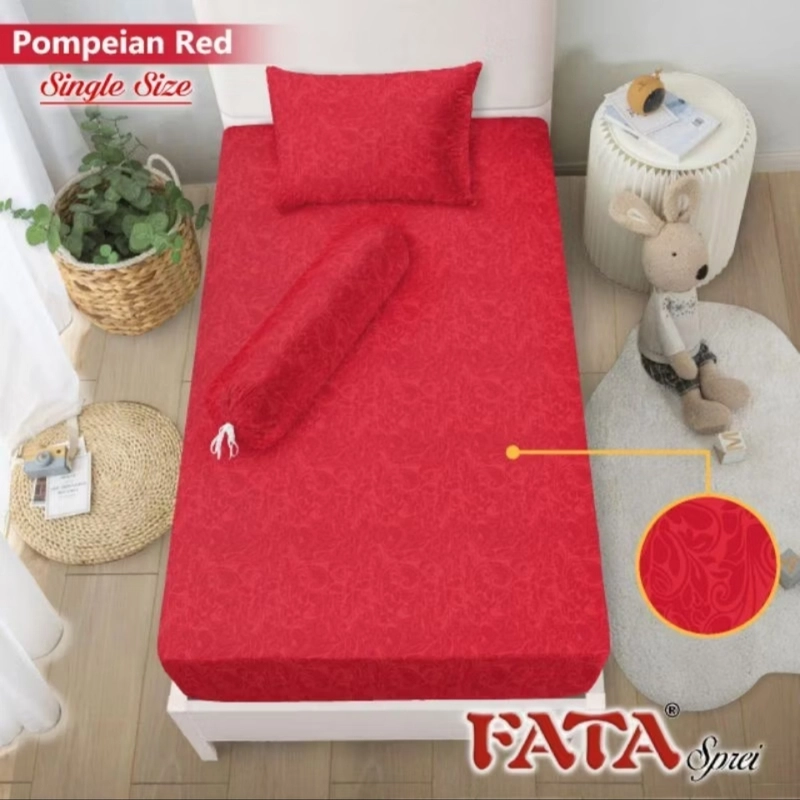 Product image Dylan 19 - Sprei Fata Jaguard Pompeian Red (Pompeian Red, 120x200x20cm, Pcs)