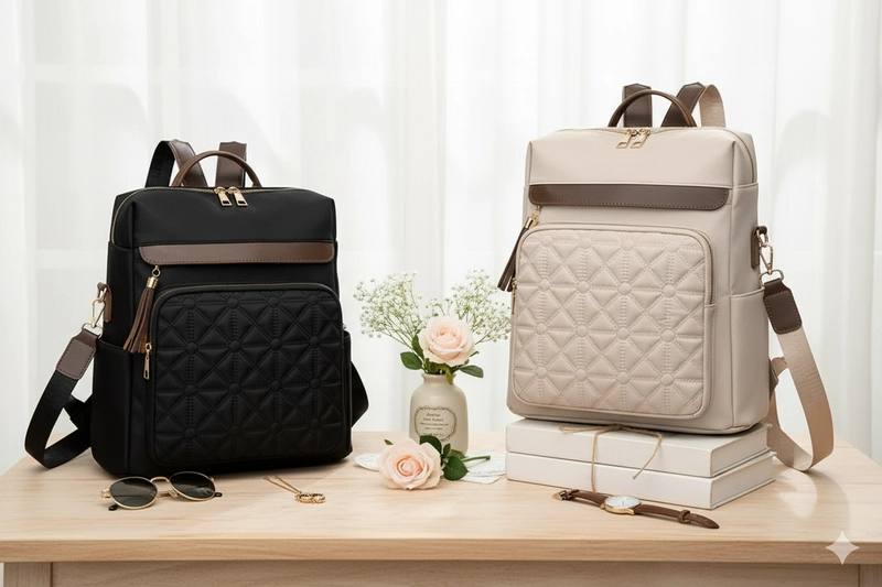 Product image CBL - Ransel SANSA - Tas Ransel Backpack Wanita SANSA Muat Laptop Waterproof Bahan Nilon Premium A Big Cream