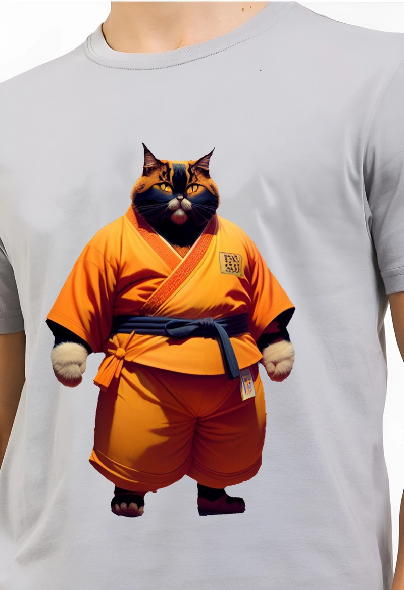 Product image astro - Kaos Pria Gambar 3Dimensi Karate Cat M ABU
